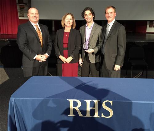 Dr. Viventi Alumni recipient with Roxbury Admin